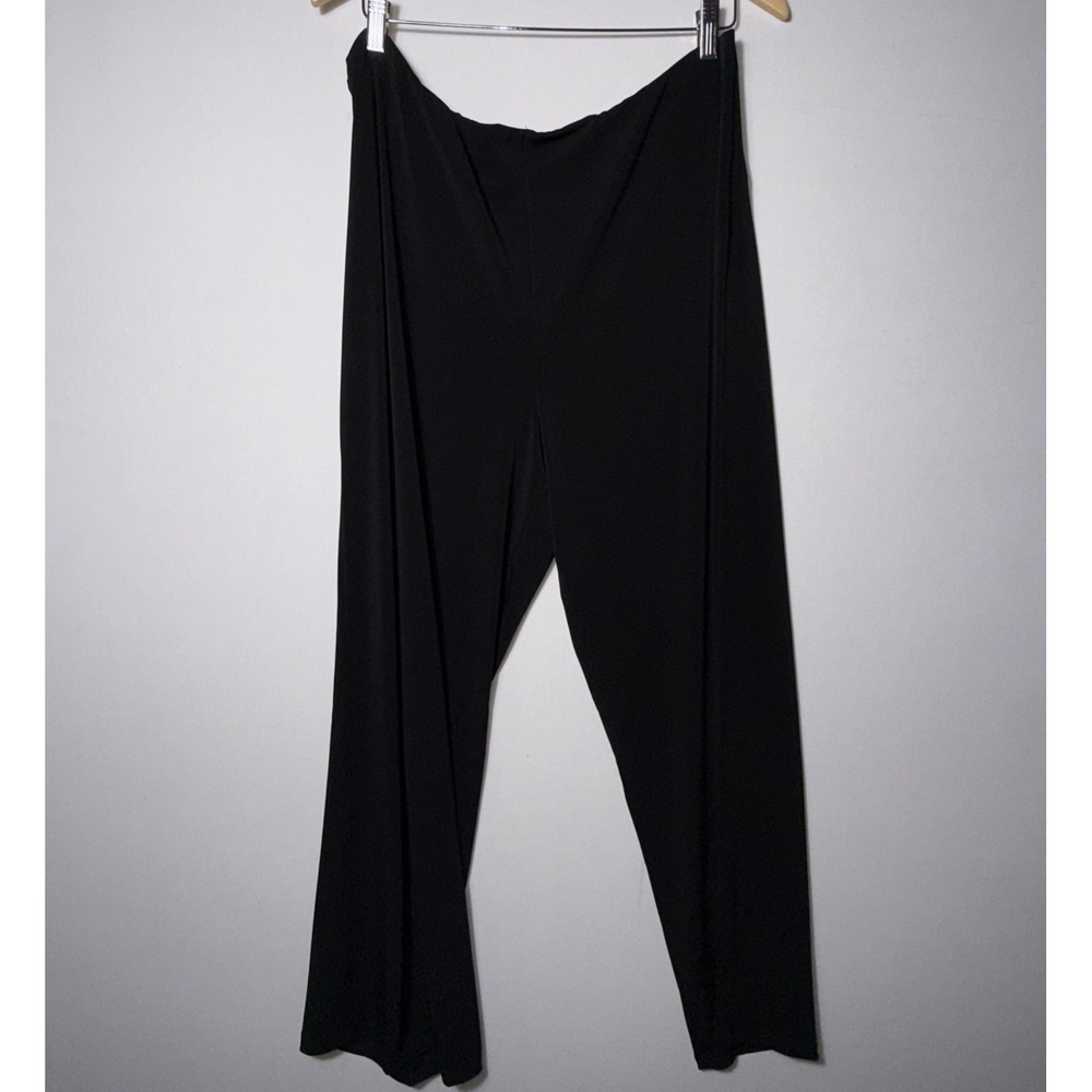 JM Collection‎ Women's Knit Dressing Wide Leg Pants Comfort Waistband Black XL